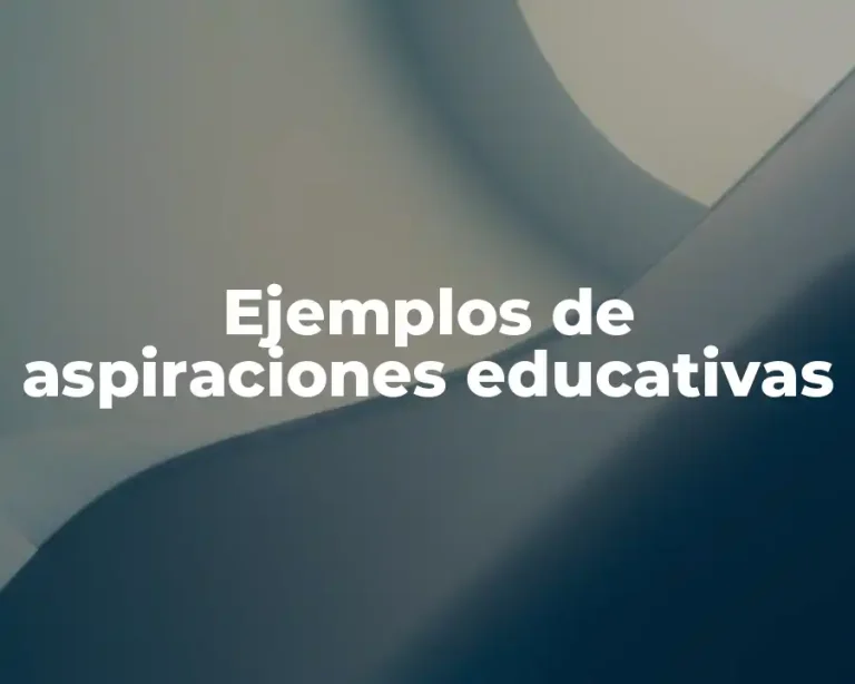 Ejemplos de aspiraciones educativas