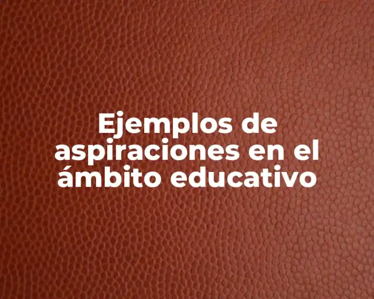 Ejemplos de aspiraciones en el ámbito educativo