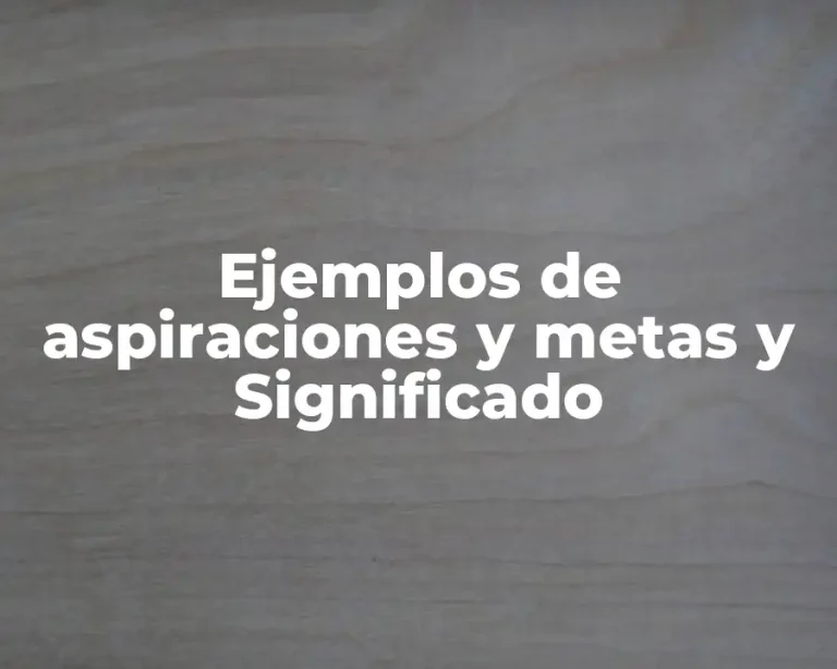 Ejemplos de aspiraciones y metas y Significado