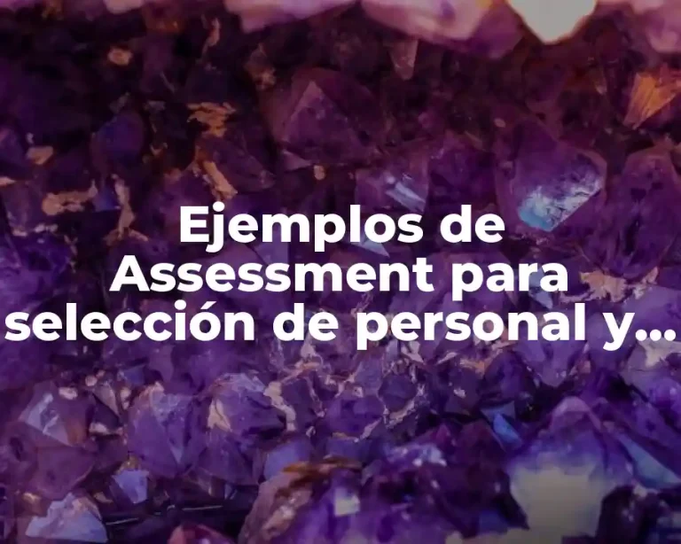Ejemplos de Assessment para selección de personal y Significado