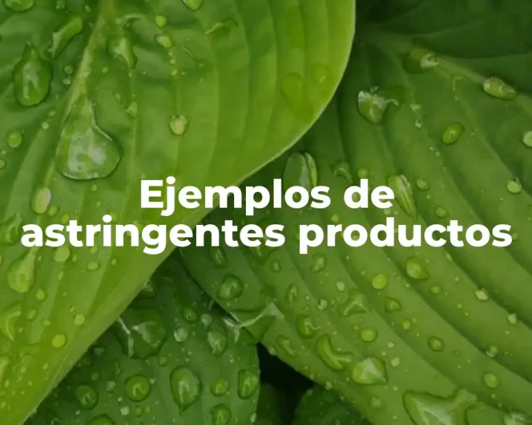 Ejemplos de astringentes productos