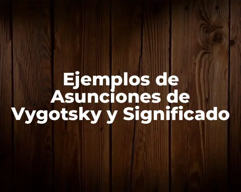 Ejemplos de Asunciones de Vygotsky y Significado