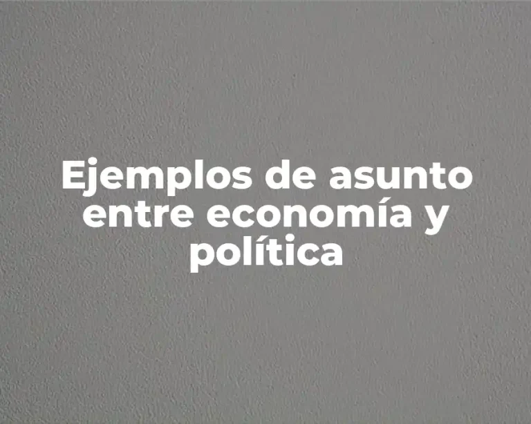 Ejemplos de asunto entre economía y política