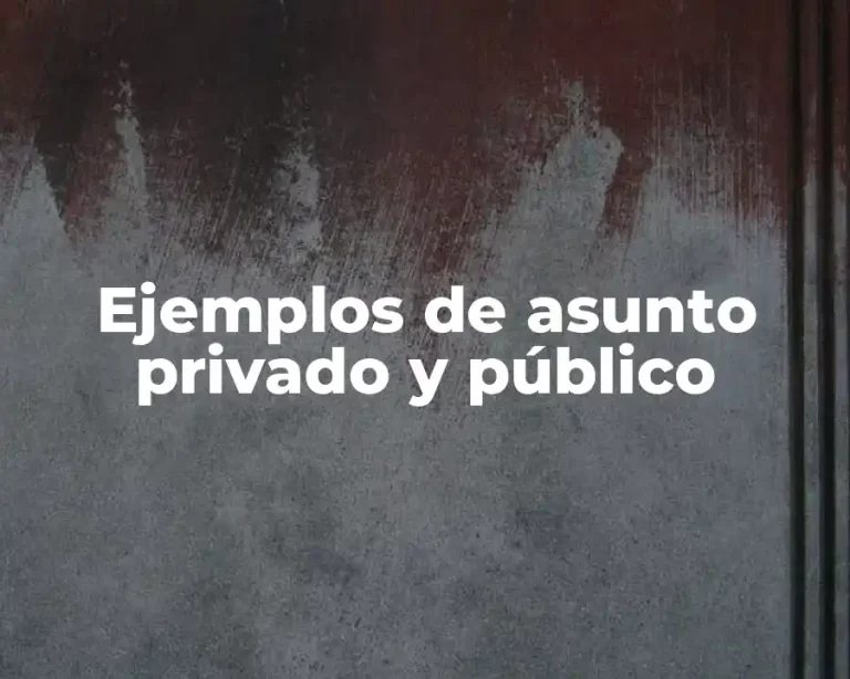 Ejemplos de asunto privado y público