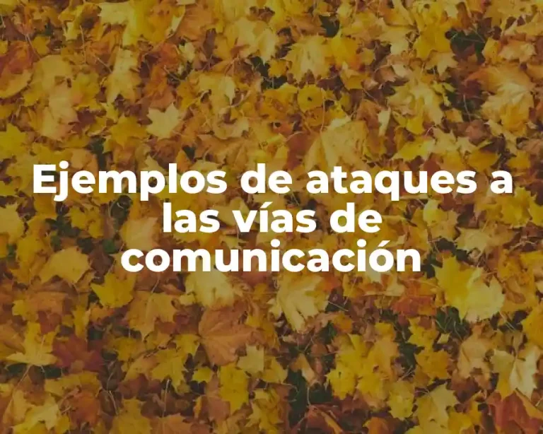 Ejemplos de ataques a las vías de comunicación