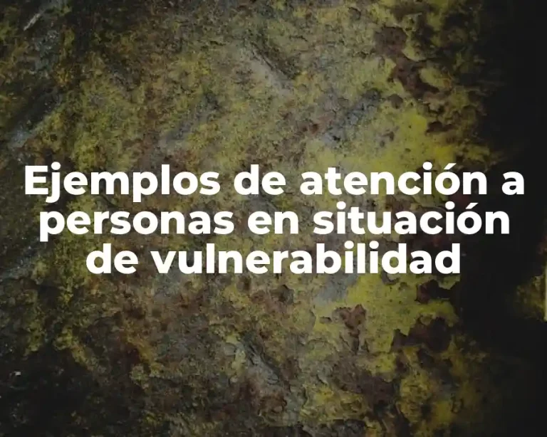 Ejemplos de atención a personas en situación de vulnerabilidad
