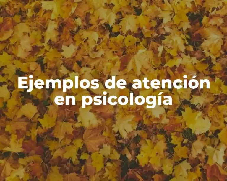 Ejemplos de atención en psicología
