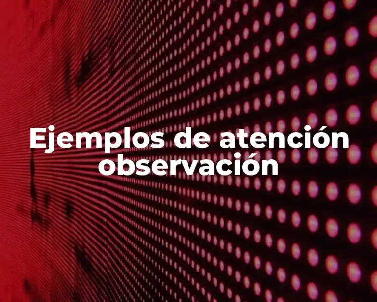 Ejemplos de atención observación