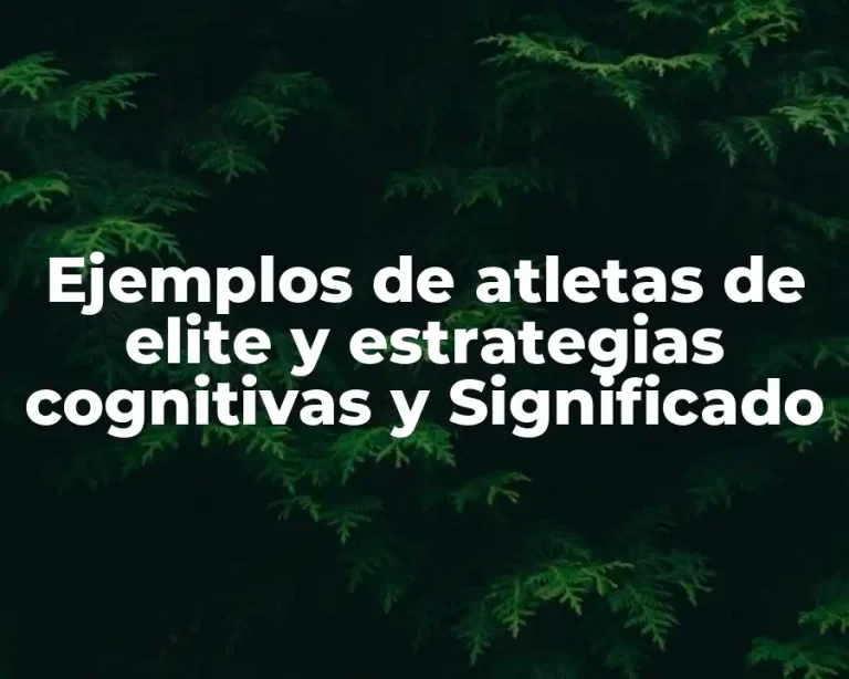Ejemplos de atletas de elite y estrategias cognitivas y Significado