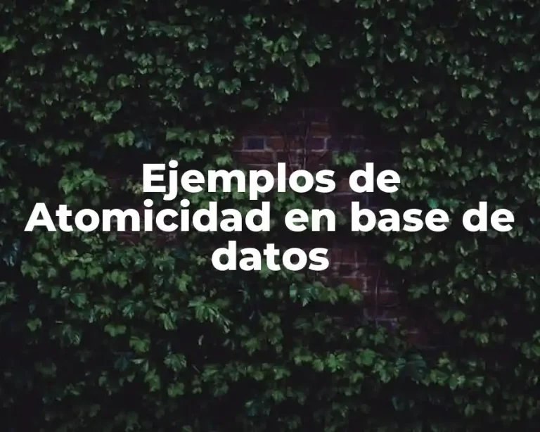 Ejemplos de Atomicidad en base de datos