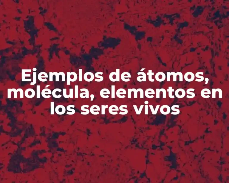 Ejemplos de átomos, molécula, elementos en los seres vivos