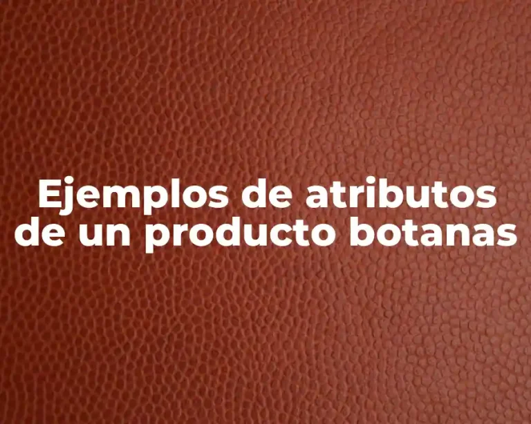 Ejemplos de atributos de un producto botanas