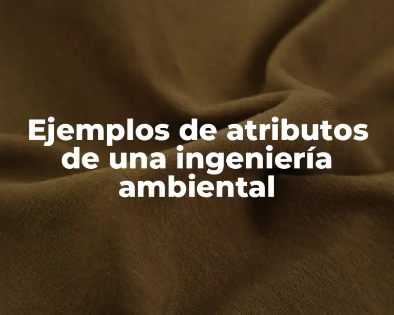 Ejemplos de atributos de una ingeniería ambiental