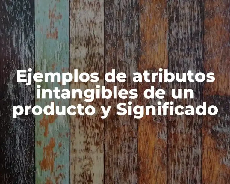 Ejemplos de atributos intangibles de un producto y Significado