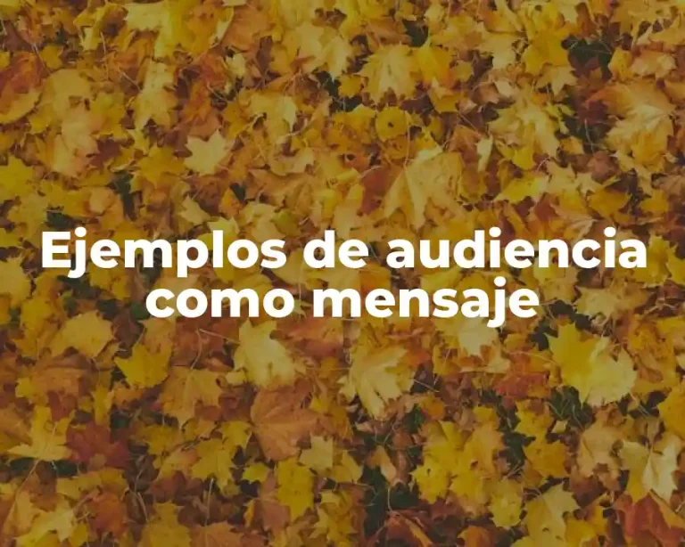 Ejemplos de audiencia como mensaje