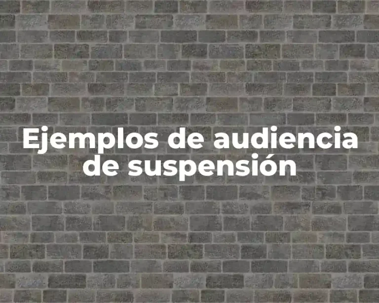 Ejemplos de audiencia de suspensión
