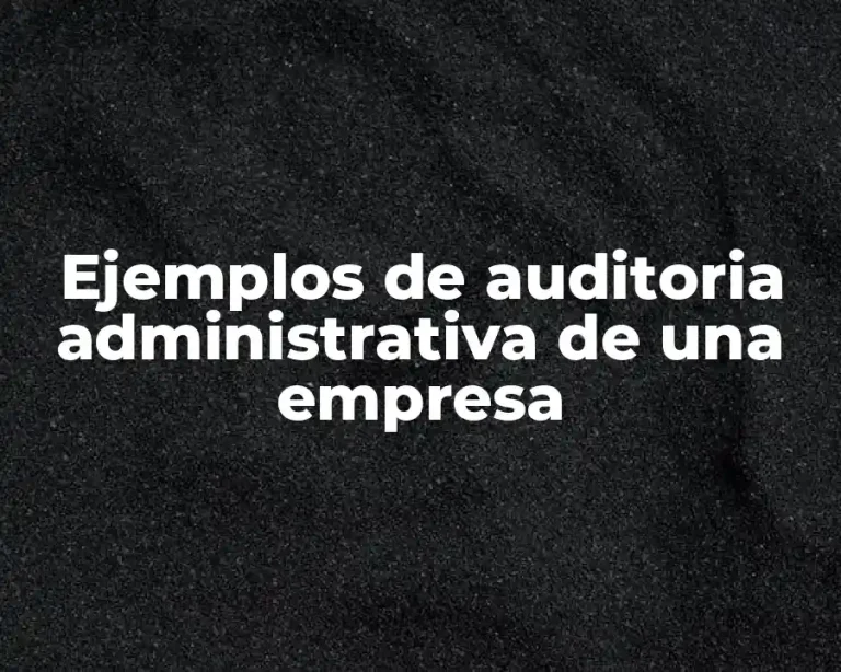 Ejemplos de auditoria administrativa de una empresa