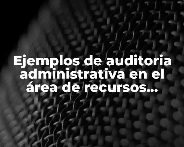 Ejemplos de auditoria administrativa en el área de recursos humanos