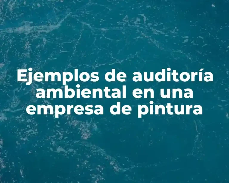 Ejemplos de auditoría ambiental en una empresa de pintura