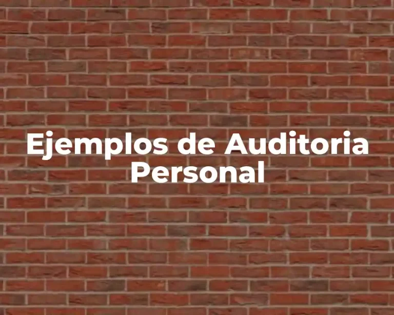 Ejemplos de Auditoria Personal