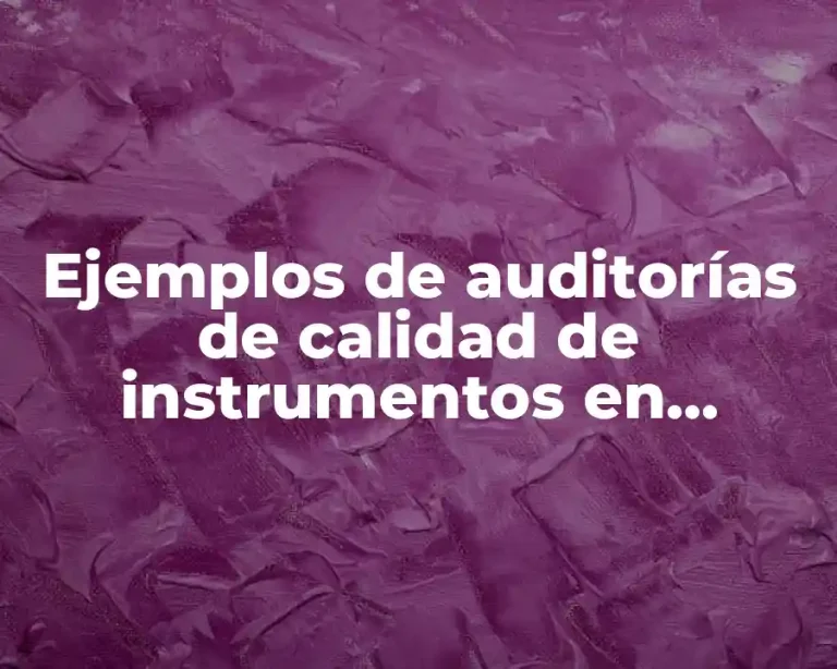 Ejemplos de auditorías de calidad de instrumentos en enfermería