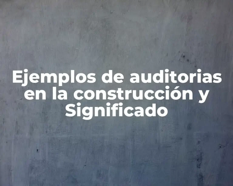 Ejemplos de auditorias en la construcción y Significado