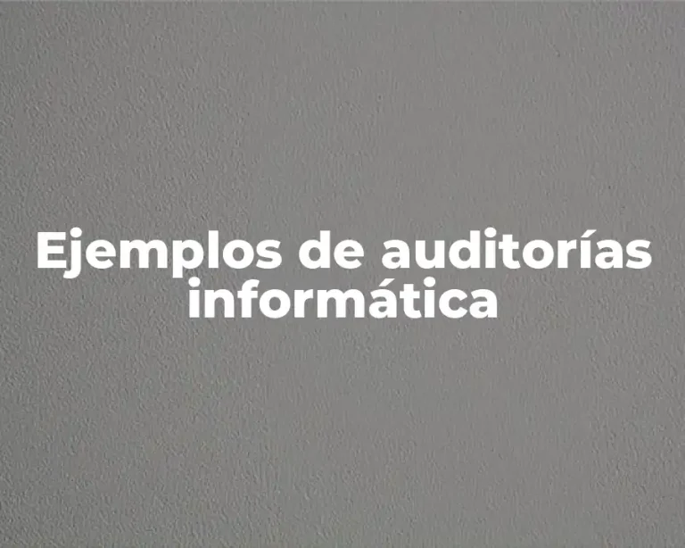 Ejemplos de auditorías informática