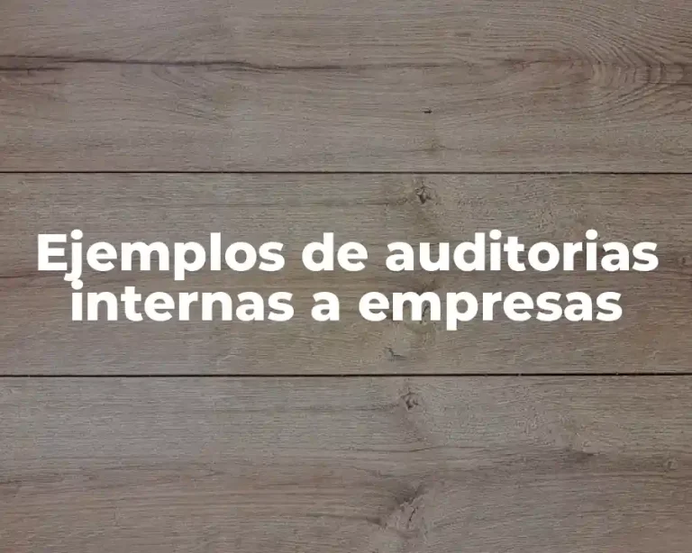 Ejemplos de auditorias internas a empresas