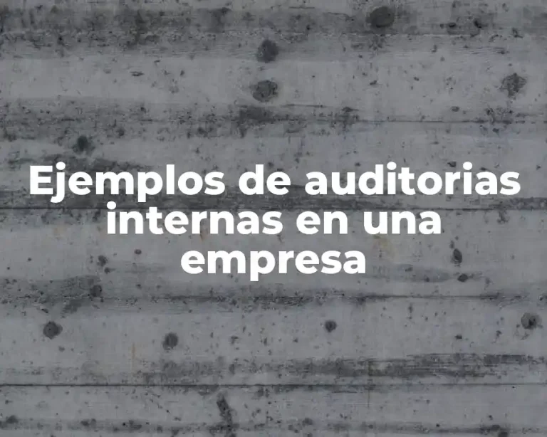 Ejemplos de auditorias internas en una empresa