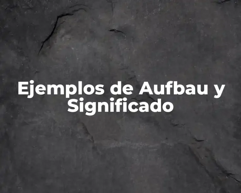Ejemplos de Aufbau y Significado