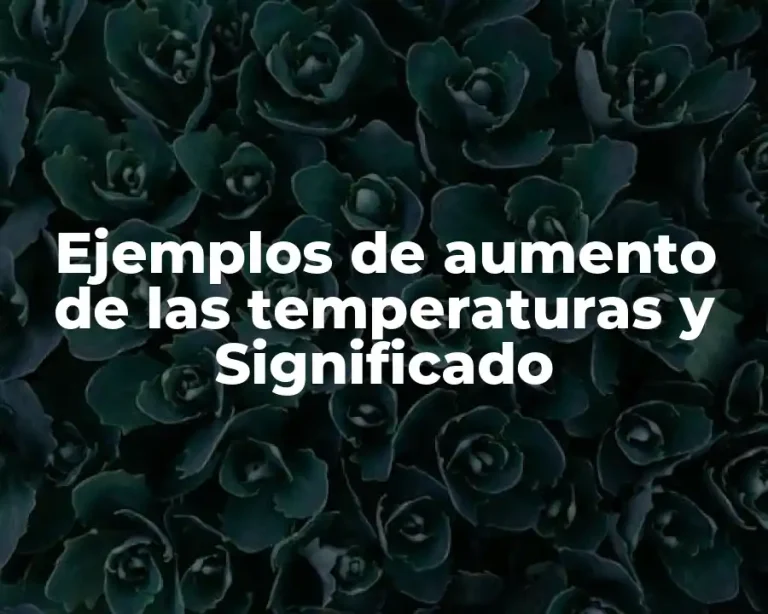Ejemplos de aumento de las temperaturas y Significado