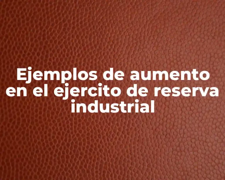 Ejemplos de aumento en el ejercito de reserva industrial