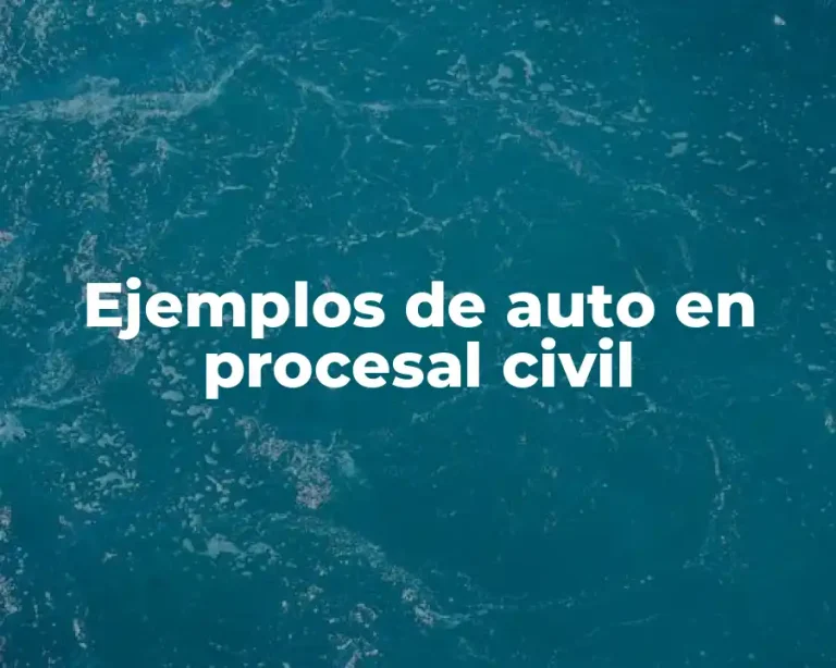 Ejemplos de auto en procesal civil