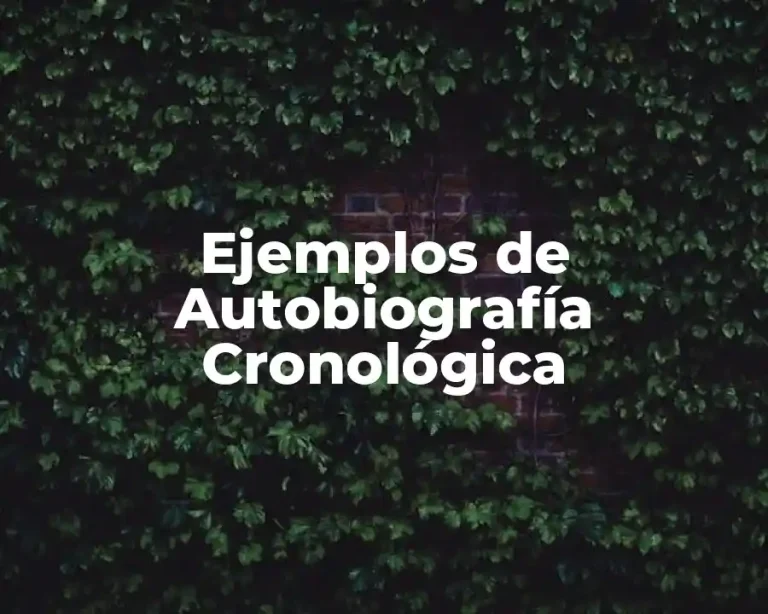 Ejemplos de Autobiografía Cronológica
