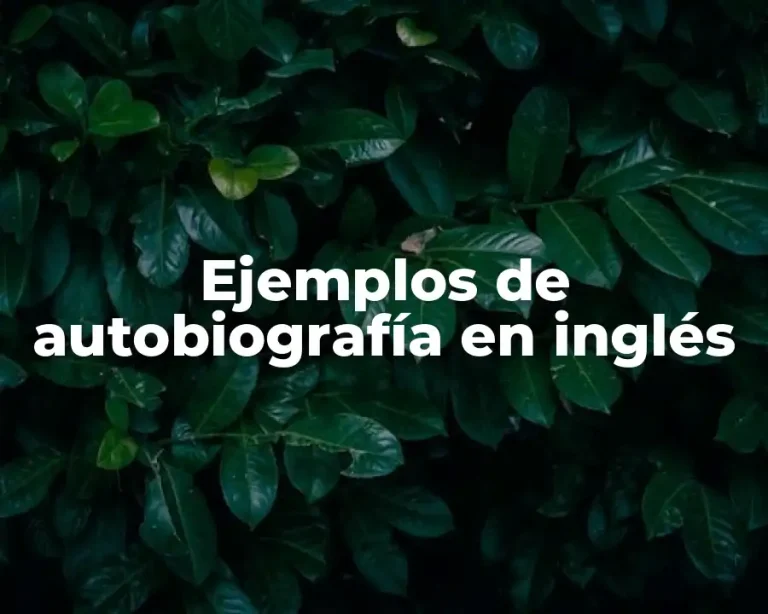 Ejemplos de autobiografía en inglés
