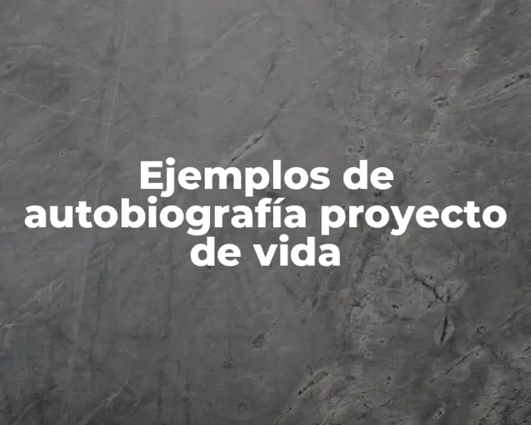 Ejemplos de autobiografía proyecto de vida