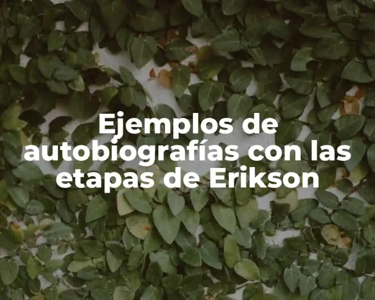Ejemplos de autobiografías con las etapas de Erikson