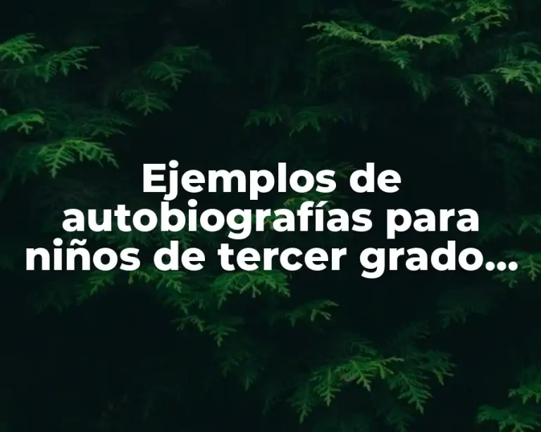 Ejemplos de autobiografías para niños de tercer grado de primaria