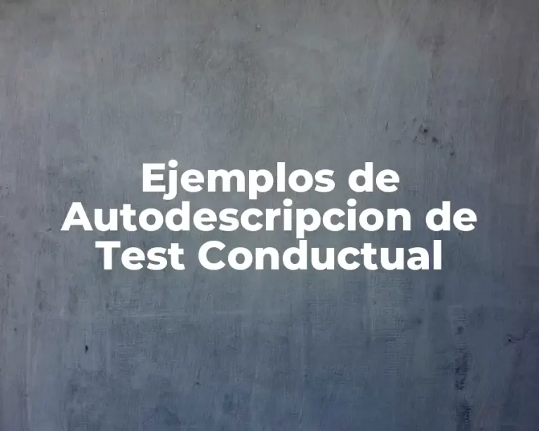 Ejemplos de Autodescripcion de Test Conductual