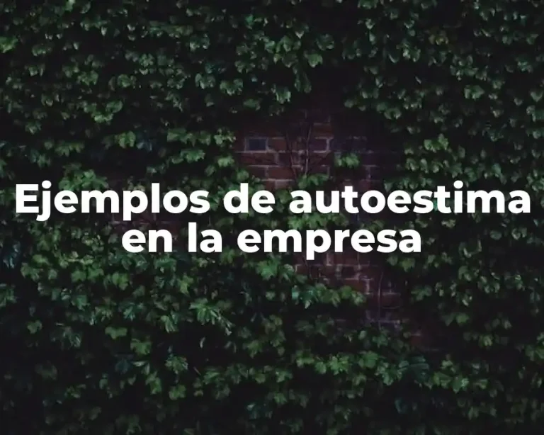 Ejemplos de autoestima en la empresa