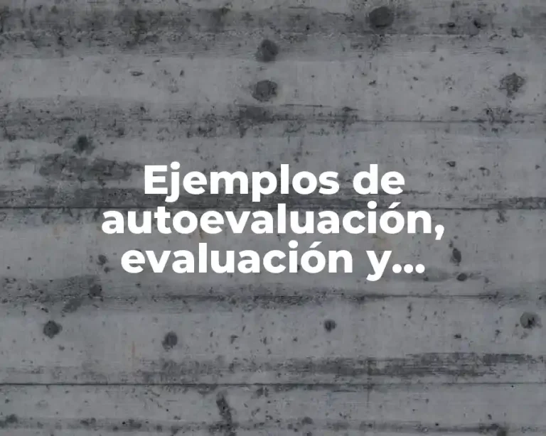 Ejemplos de autoevaluación, evaluación y coevaluación