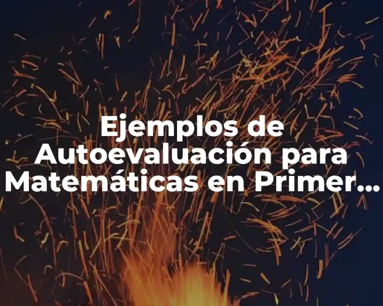 Ejemplos de Autoevaluación para Matemáticas en Primer Grado y Significado