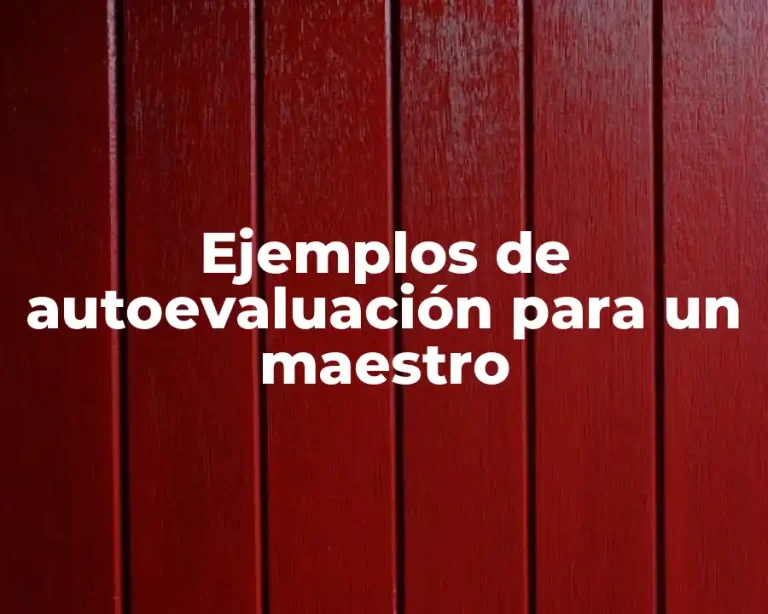 Ejemplos de autoevaluación para un maestro