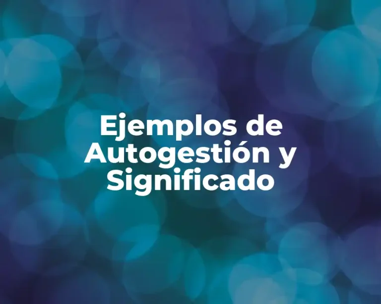 Ejemplos de Autogestión y Significado