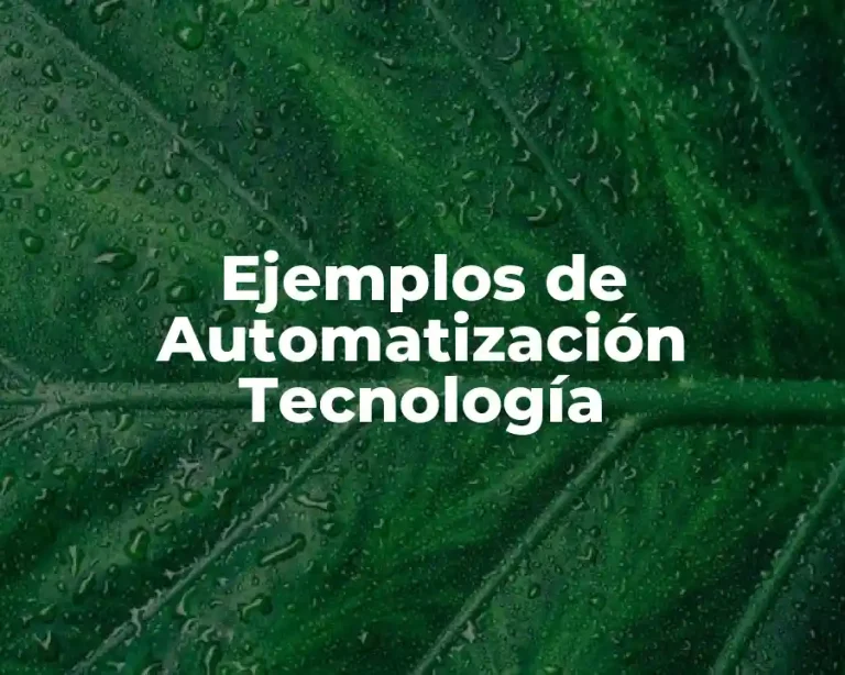 Ejemplos de Automatización Tecnología