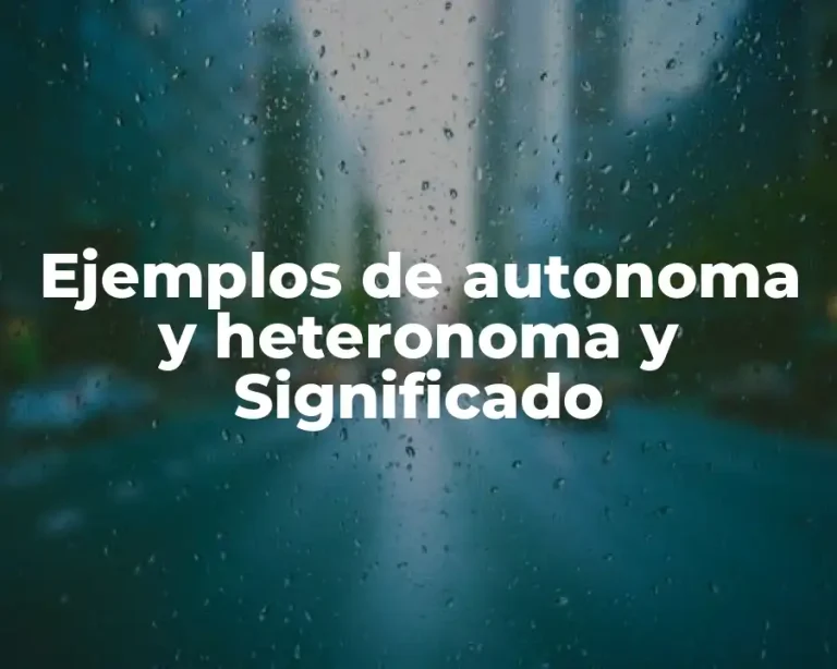 Ejemplos de autonoma y heteronoma y Significado
