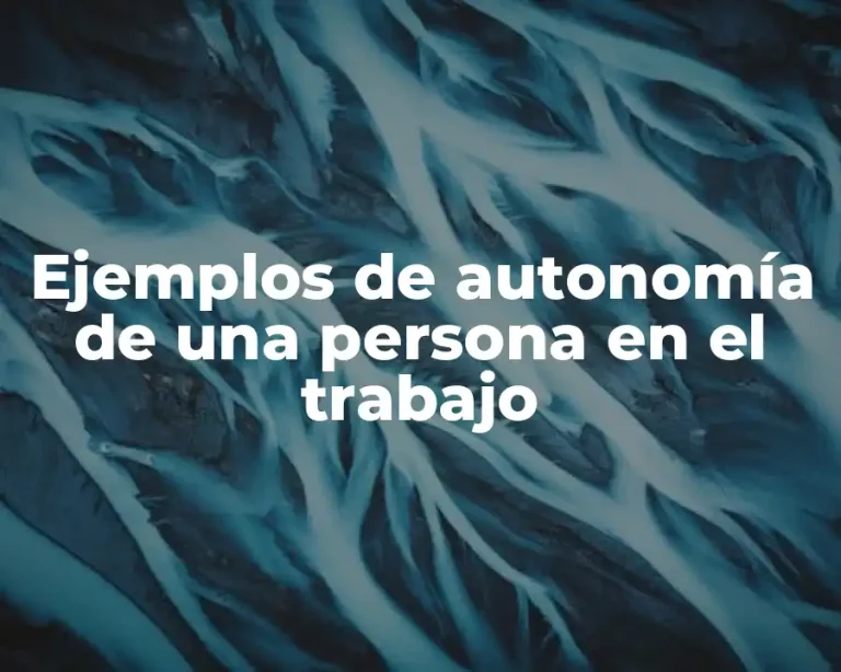 Ejemplos de autonomía de una persona en el trabajo