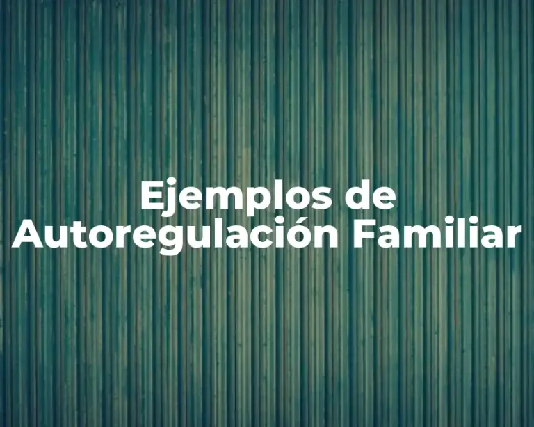 Ejemplos de Autoregulación Familiar