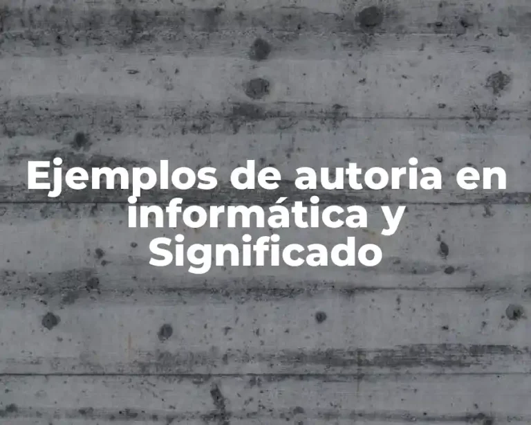 Ejemplos de autoria en informática y Significado