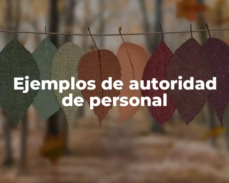 Ejemplos de autoridad de personal